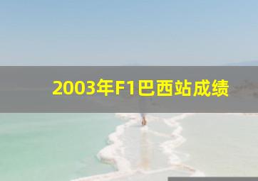 2003年F1巴西站成绩