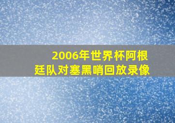 2006年世界杯阿根廷队对塞黑哨回放录像