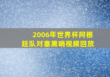 2006年世界杯阿根廷队对塞黑哨视频回放