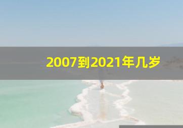 2007到2021年几岁