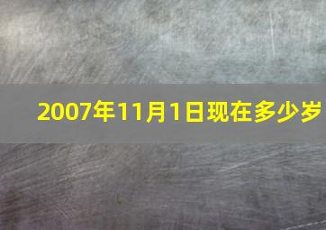 2007年11月1日现在多少岁