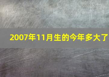 2007年11月生的今年多大了