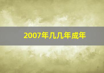 2007年几几年成年