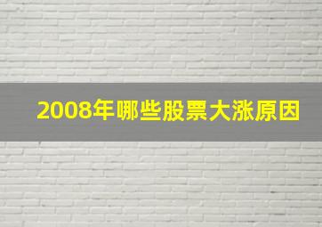 2008年哪些股票大涨原因