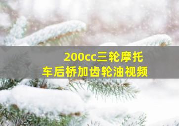 200cc三轮摩托车后桥加齿轮油视频