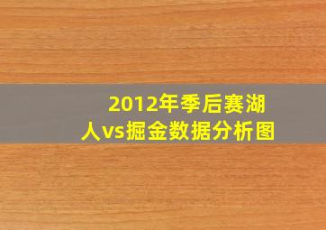 2012年季后赛湖人vs掘金数据分析图