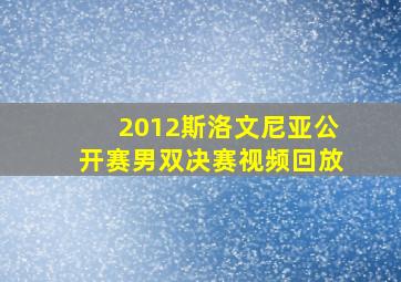 2012斯洛文尼亚公开赛男双决赛视频回放