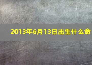 2013年6月13日出生什么命