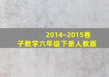 2014~2015卷子数学六年级下册人教版