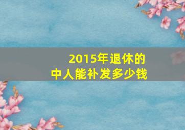 2015年退休的中人能补发多少钱