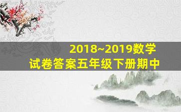 2018~2019数学试卷答案五年级下册期中