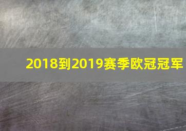 2018到2019赛季欧冠冠军