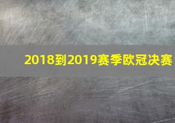 2018到2019赛季欧冠决赛