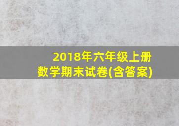 2018年六年级上册数学期末试卷(含答案)