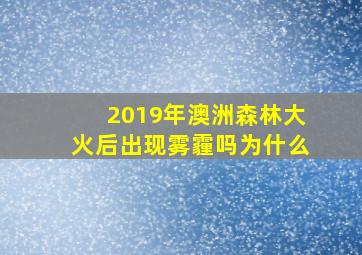 2019年澳洲森林大火后出现雾霾吗为什么