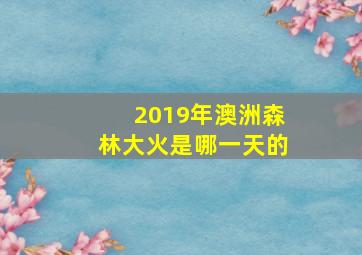 2019年澳洲森林大火是哪一天的