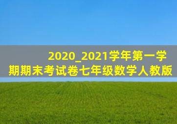 2020_2021学年第一学期期末考试卷七年级数学人教版