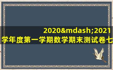 2020—2021学年度第一学期数学期末测试卷七年级