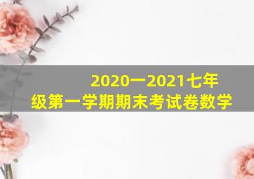 2020一2021七年级第一学期期末考试卷数学