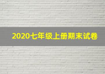 2020七年级上册期末试卷