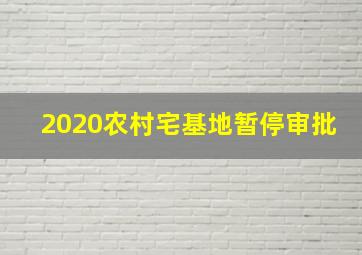 2020农村宅基地暂停审批