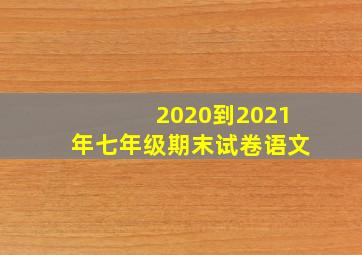 2020到2021年七年级期末试卷语文