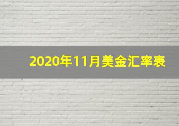 2020年11月美金汇率表