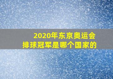 2020年东京奥运会排球冠军是哪个国家的