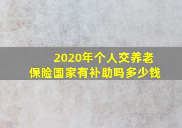 2020年个人交养老保险国家有补助吗多少钱