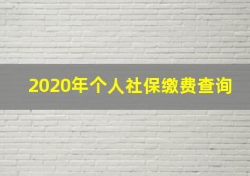 2020年个人社保缴费查询