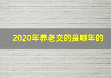 2020年养老交的是哪年的