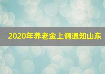 2020年养老金上调通知山东