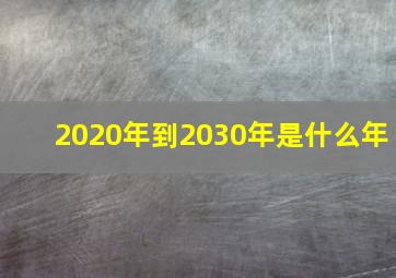 2020年到2030年是什么年