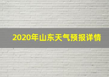 2020年山东天气预报详情