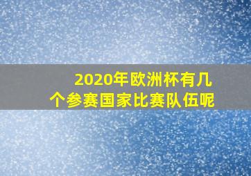 2020年欧洲杯有几个参赛国家比赛队伍呢