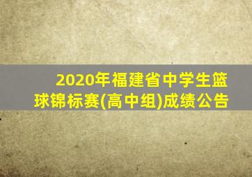 2020年福建省中学生篮球锦标赛(高中组)成绩公告