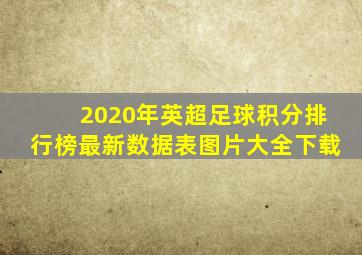 2020年英超足球积分排行榜最新数据表图片大全下载