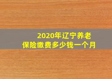 2020年辽宁养老保险缴费多少钱一个月