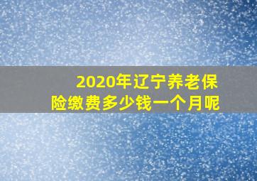 2020年辽宁养老保险缴费多少钱一个月呢