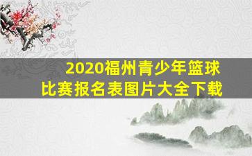 2020福州青少年篮球比赛报名表图片大全下载