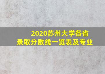 2020苏州大学各省录取分数线一览表及专业