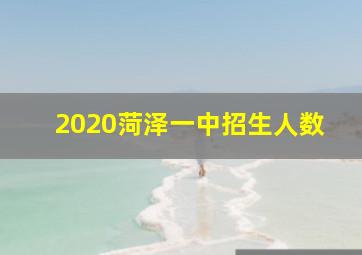 2020菏泽一中招生人数