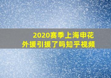 2020赛季上海申花外援引援了吗知乎视频