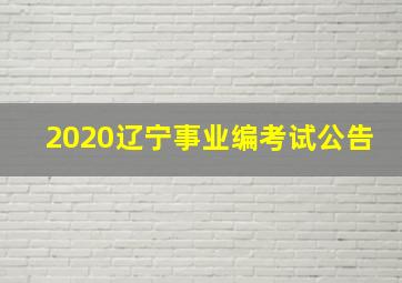 2020辽宁事业编考试公告