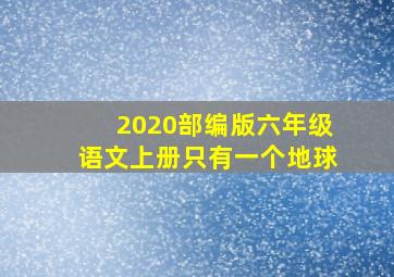 2020部编版六年级语文上册只有一个地球