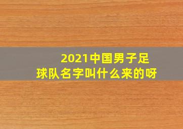 2021中国男子足球队名字叫什么来的呀