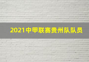 2021中甲联赛贵州队队员