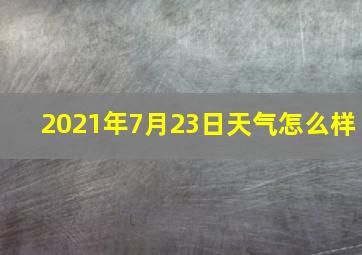 2021年7月23日天气怎么样