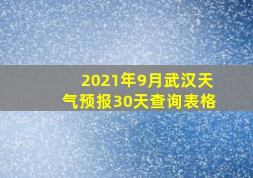 2021年9月武汉天气预报30天查询表格