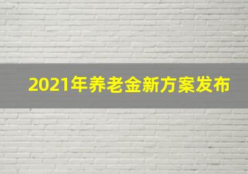 2021年养老金新方案发布